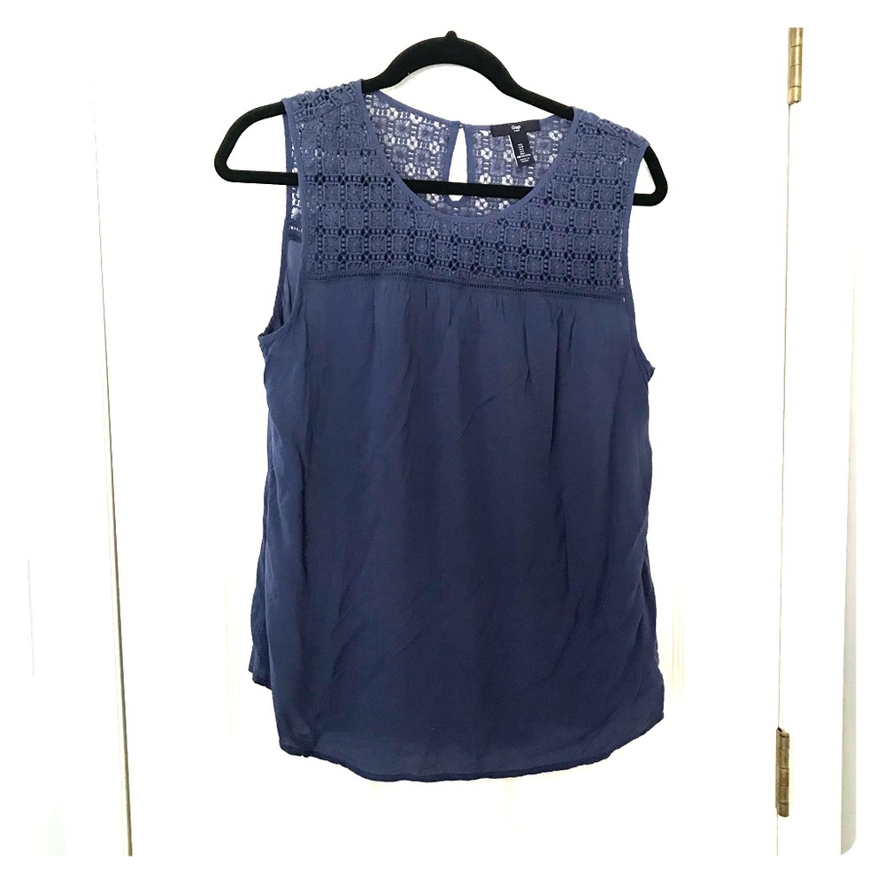 Gap Relaxed Blouse with Lace hem